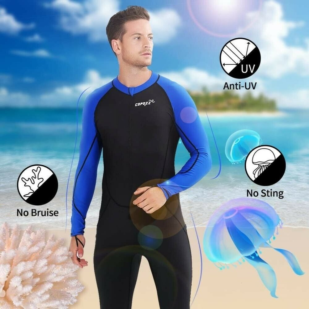 Lightweight Thin Full Body Rashguard UV Protection Men's Sz L Swimming K…